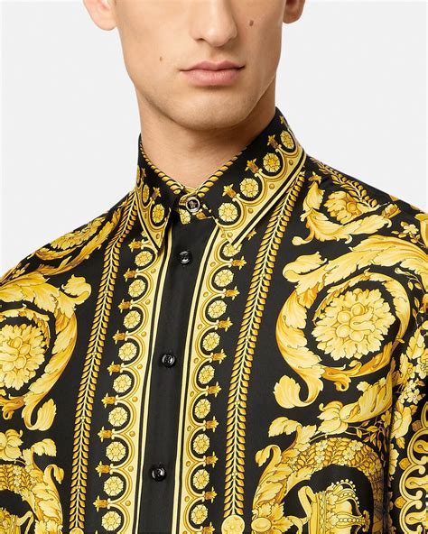 versace baroque mens shirt|barocco silk shirt.